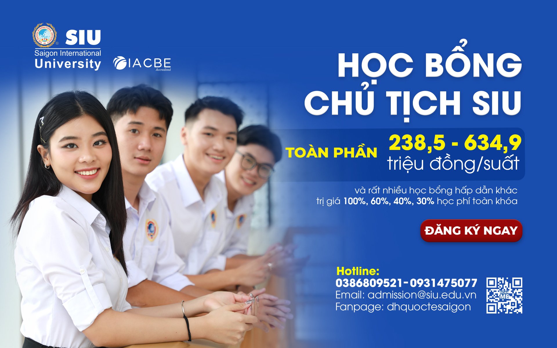 SIU xét tuyển học bạ 03 học kỳ năm 2024